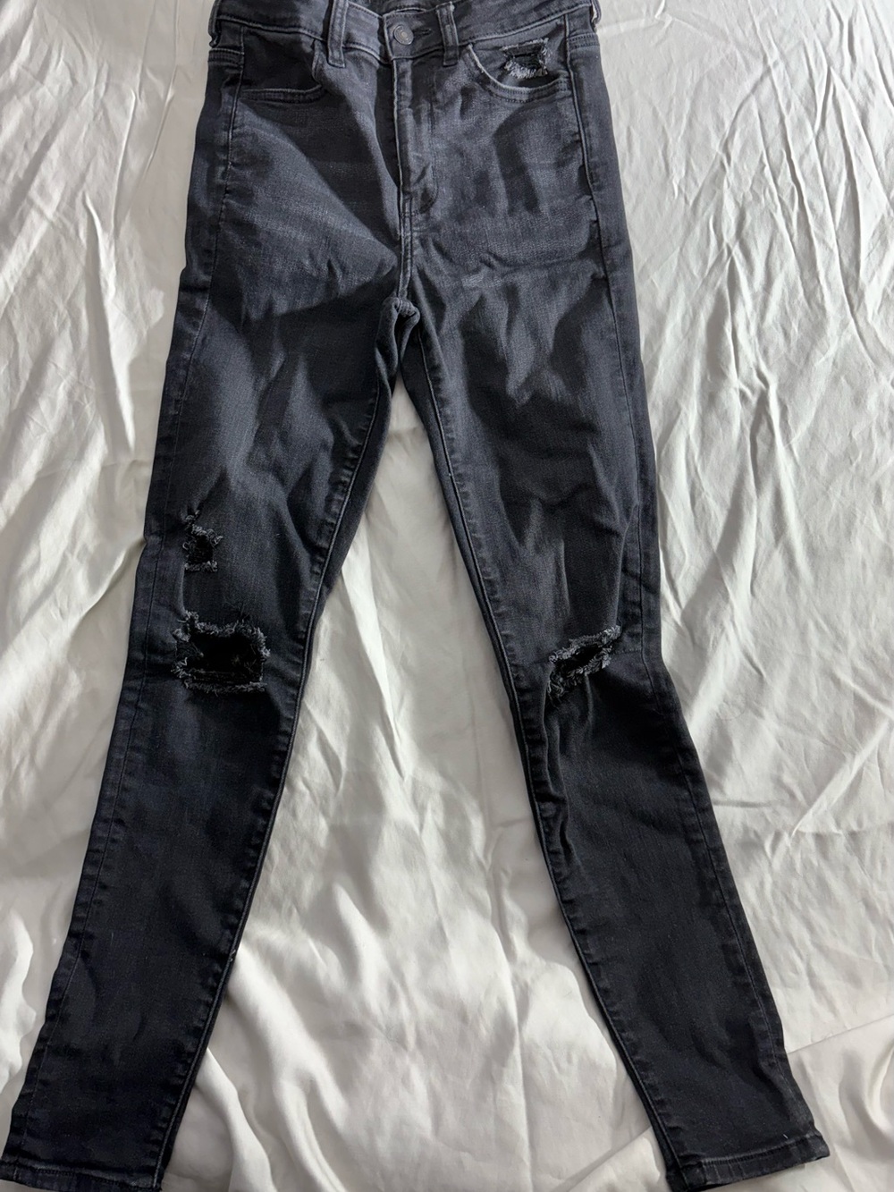 American Eagle Outfitters Black Ripped Skinny Jeans